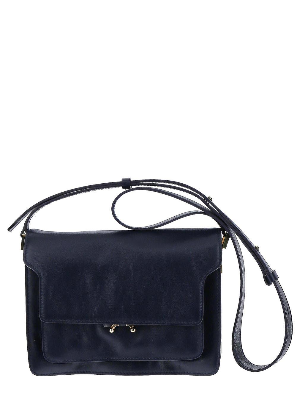 TRUNK SOFT medium bag in blue leather