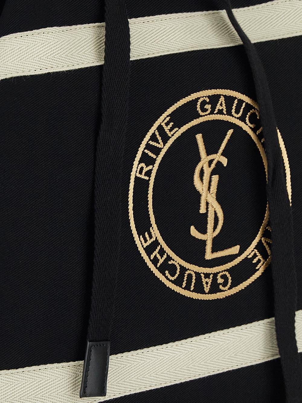 Saint Laurent Rive Gauche Sling Bag in Canvas - Black - Men