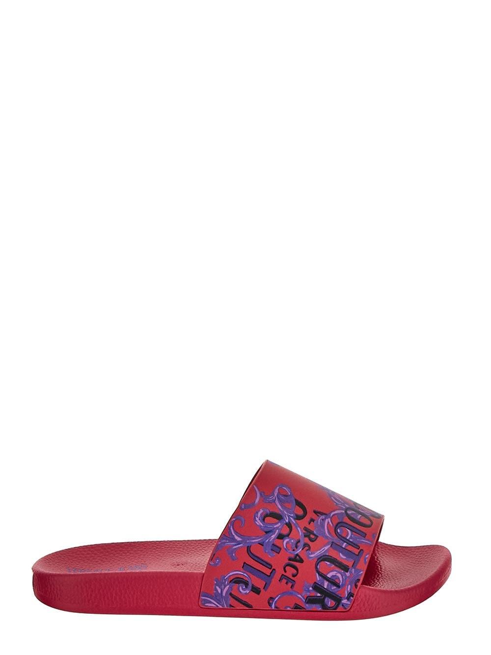Versace Jeans Couture Shelly Logo Couture Slides in Purple | Lyst