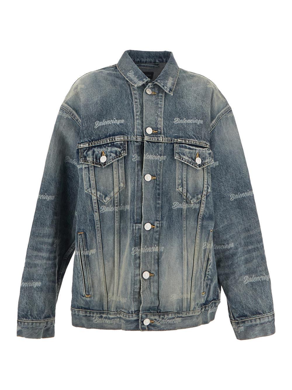 Balenciaga logo-embellished Denim Jacket - Farfetch