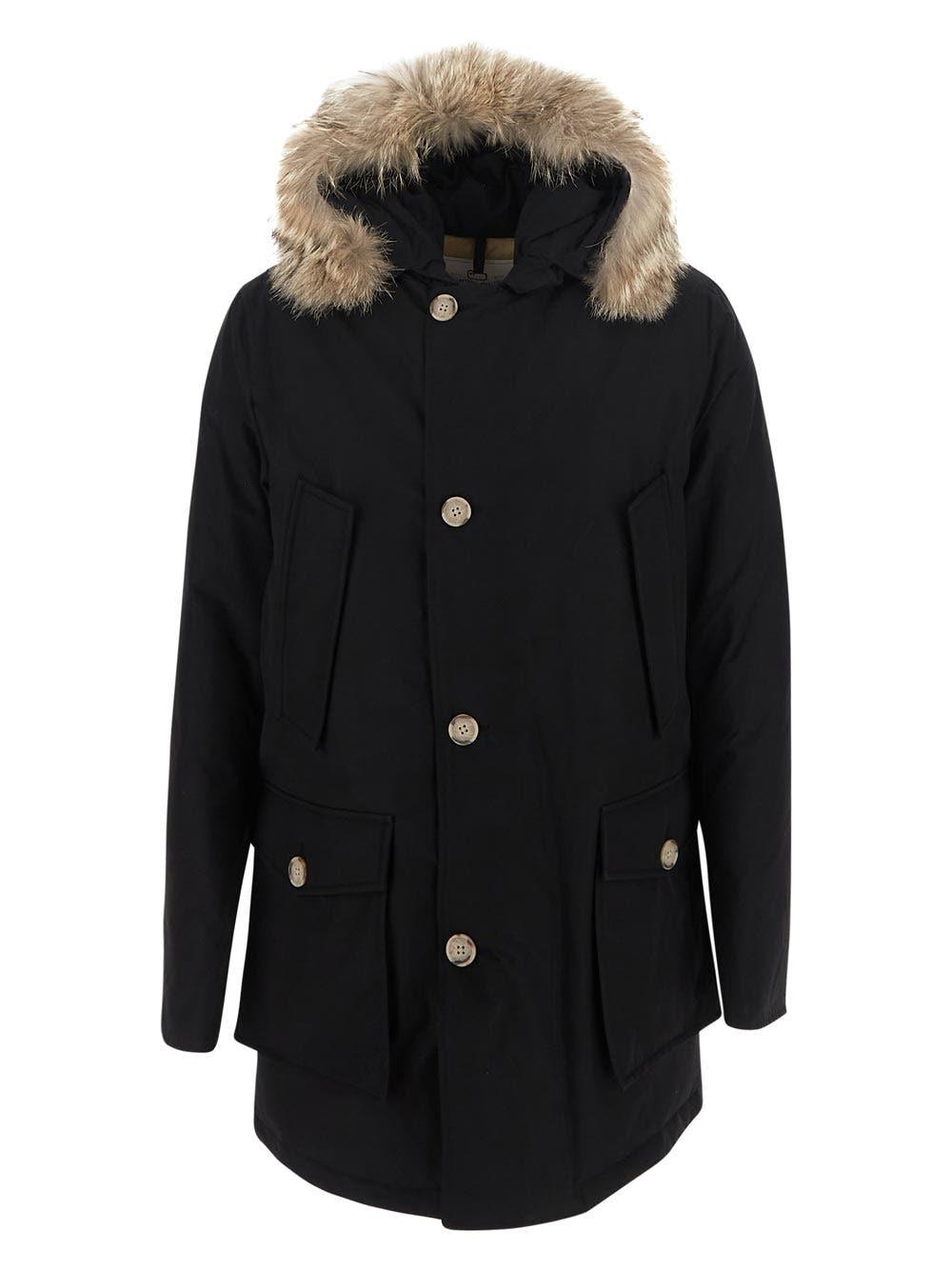 Woolrich Artic Parka With Detachable Fur in Black for Men | Lyst