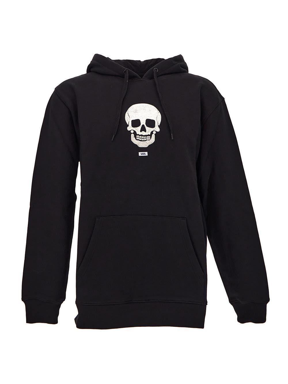 Vans Black Cotton Embroidered-skull Hoodie for Men | Lyst