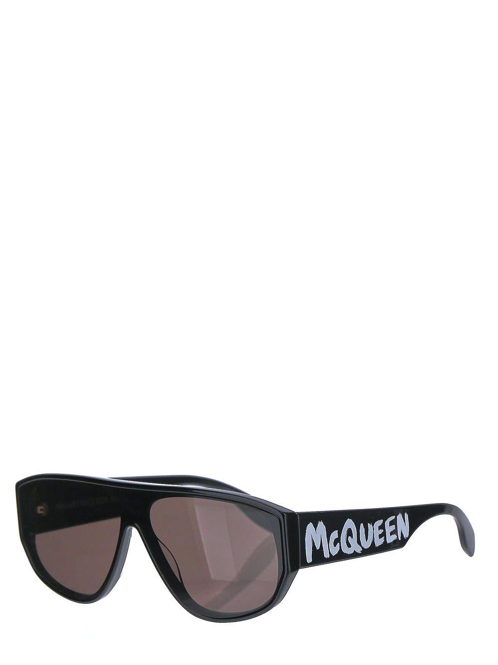 Alexander McQueen Graffiti Mask Sunglasses in Gray for Men | Lyst