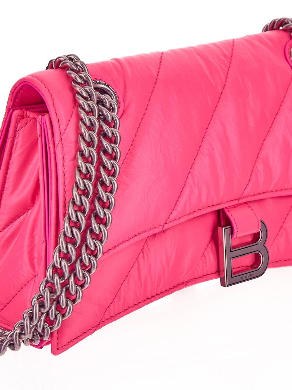 Pink & Orange Vinyl Handle Bag Neon Handbag PVC Shoulder 