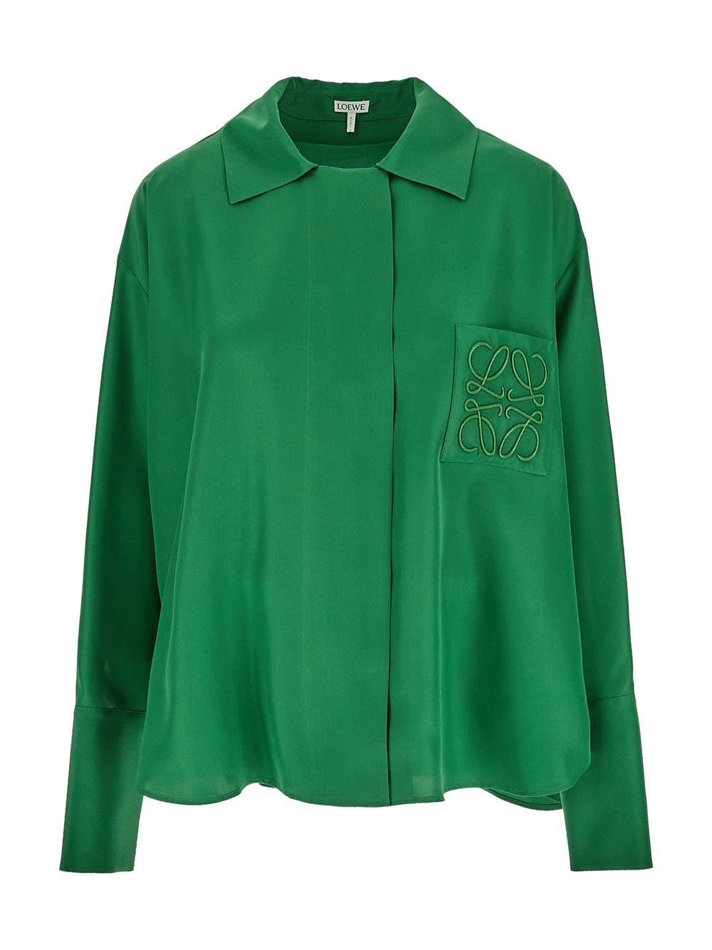 Loewe Pocket Logo Shirt in Green | Lyst