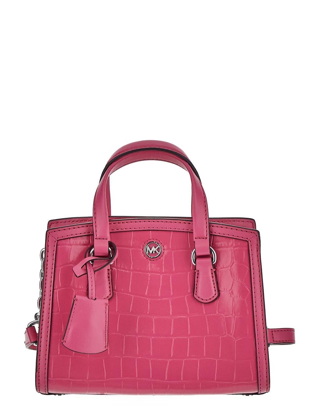 MICHAEL Michael Kors Small Croc Leather Bag in Pink | Lyst