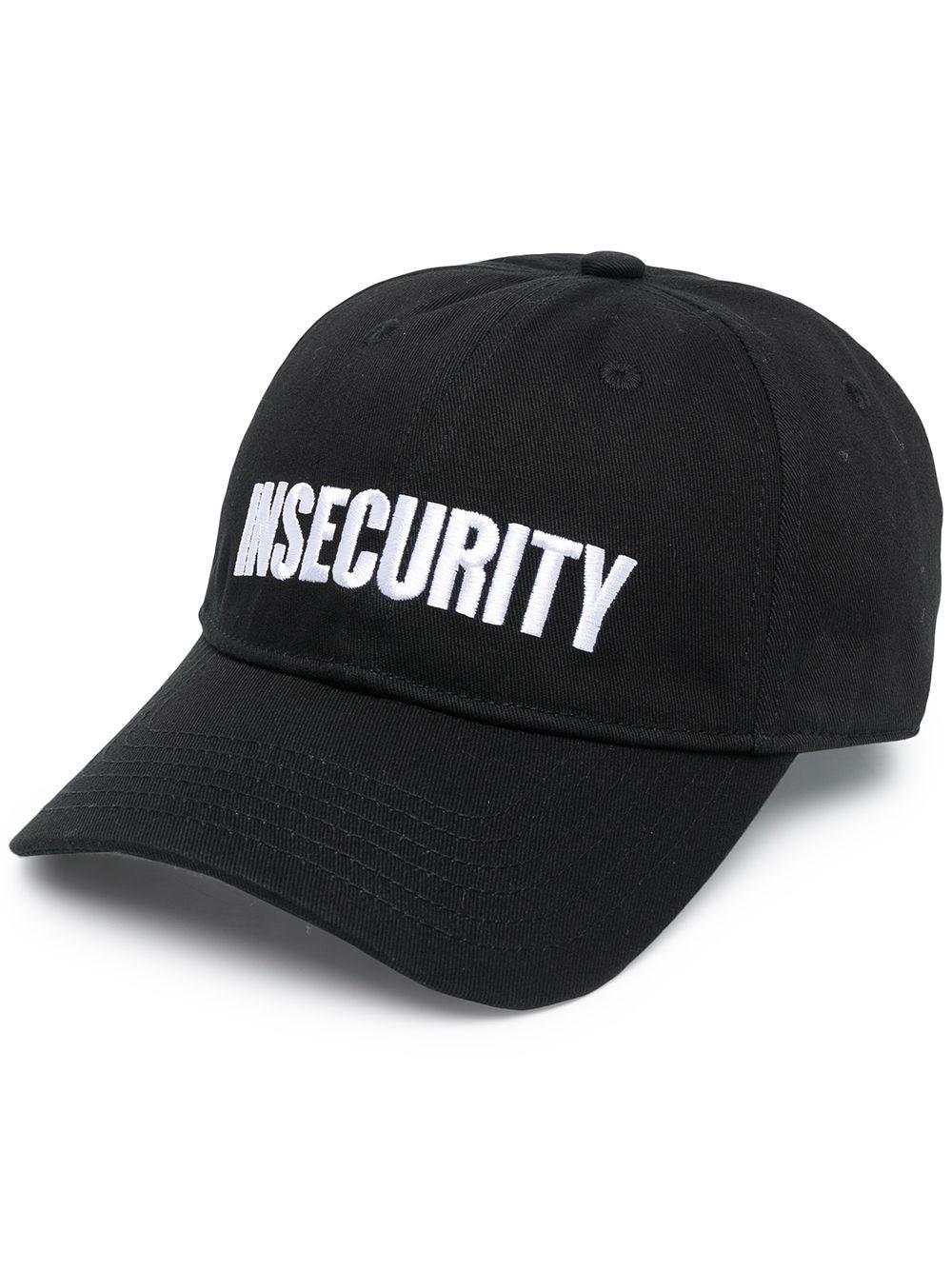 Vetements Insecurity-embroidered Baseball Cap in Black | Lyst