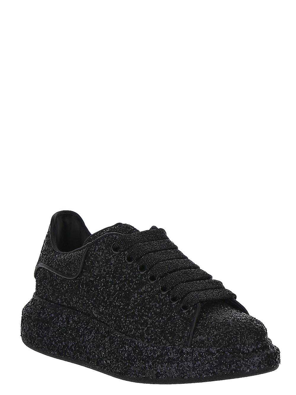 Alexander McQueen Crystal Glitter Larry Sneakers in Black | Lyst