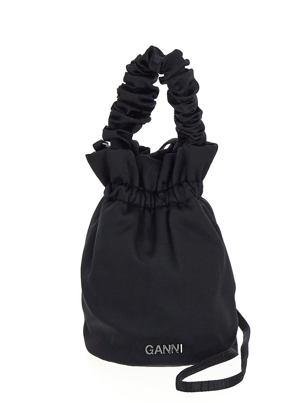 Ganni The Ruched Top Handle Bag in Blue Lyst