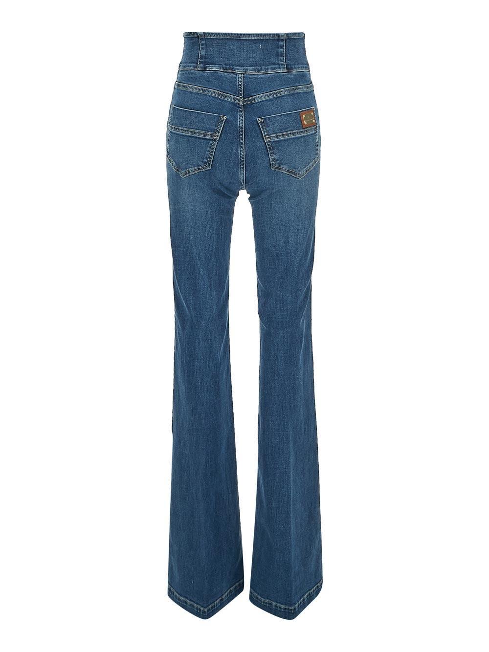 Elisabetta Franchi Denim Flared Jeans in Blue | Lyst