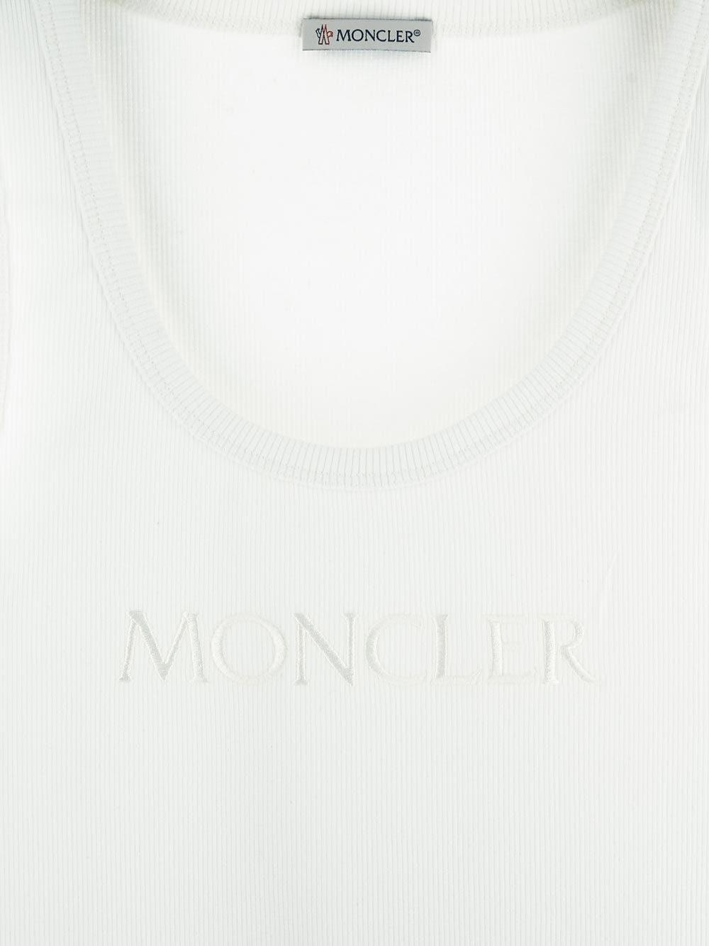 Moncler Logo Tank Top in White