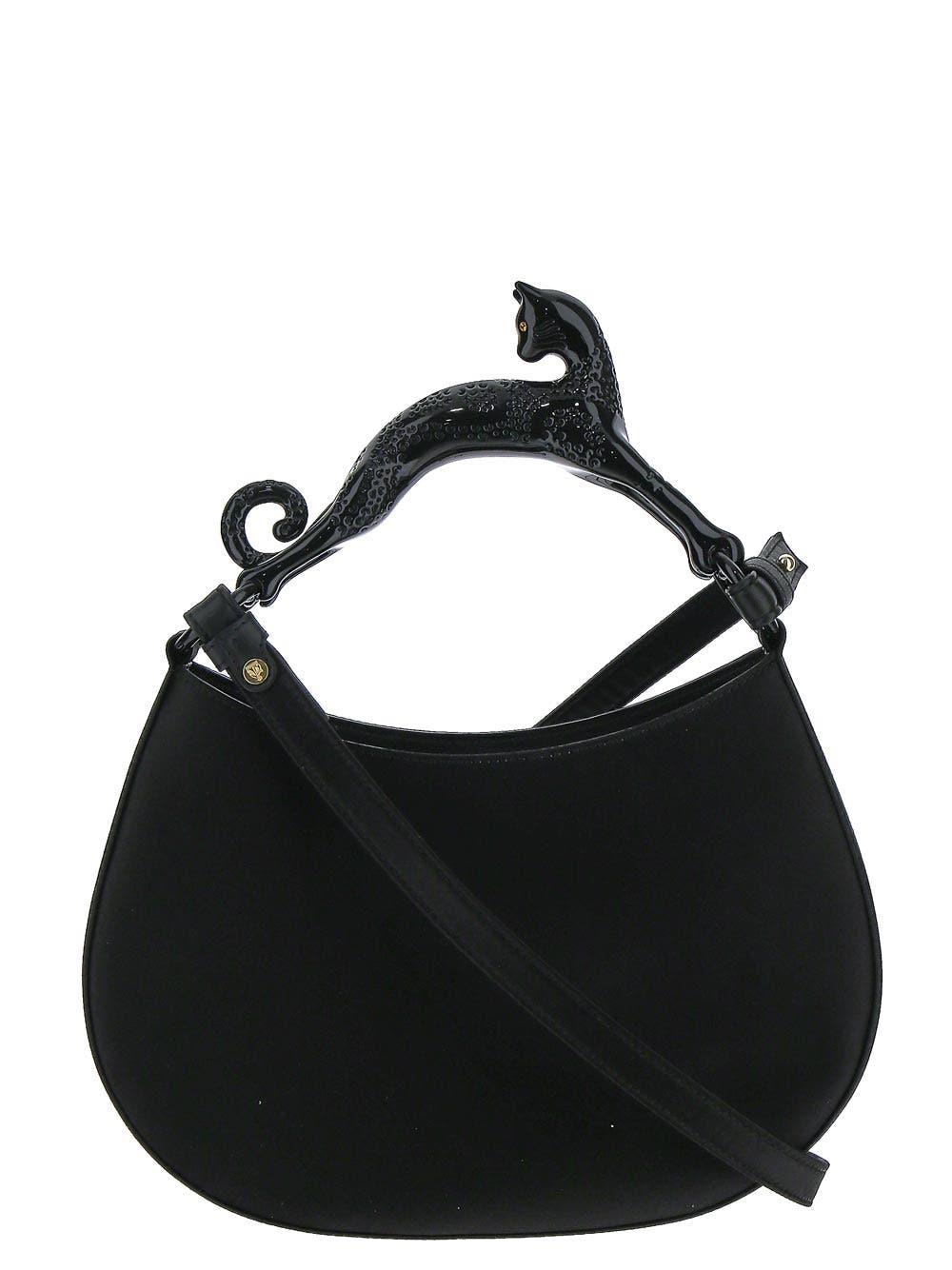 Lanvin Hobo Cat Leather Shoulder Bag
