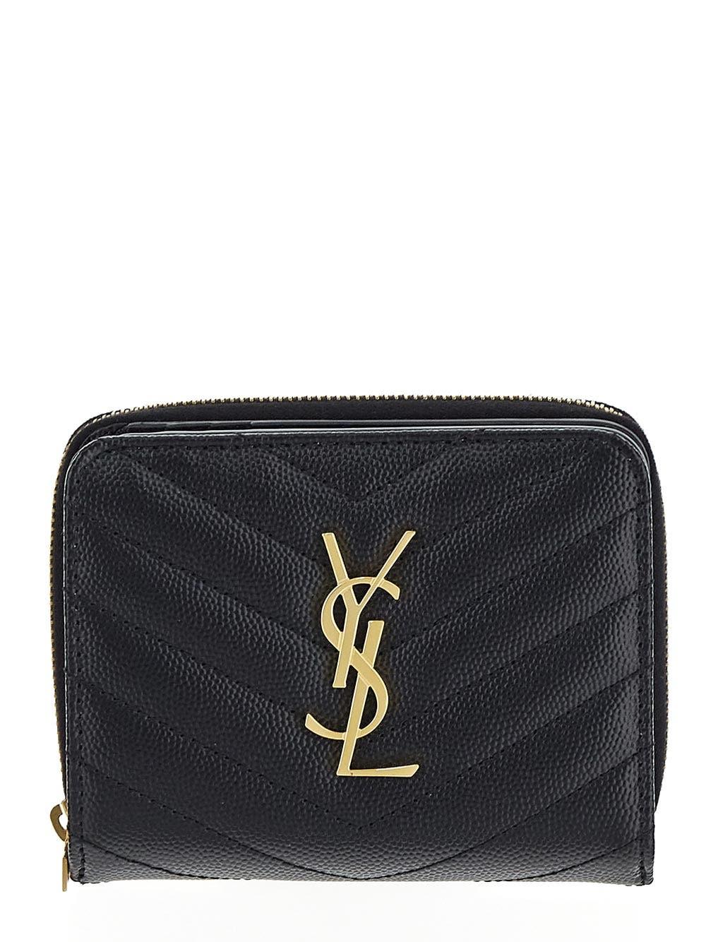 CASSANDRE MATELASSÉ compact zip-around wallet in lambskin, Saint Laurent