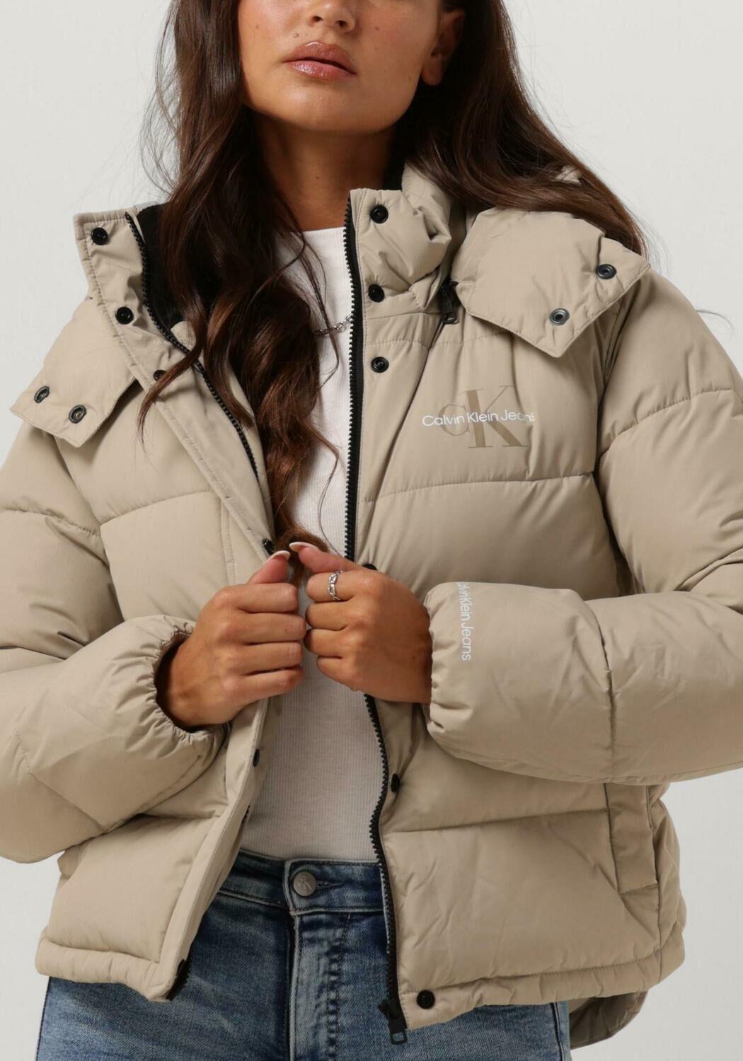 Short Puffer Winterjacke Damen Ck Calvin Klein Jeans MONOLOGO NON