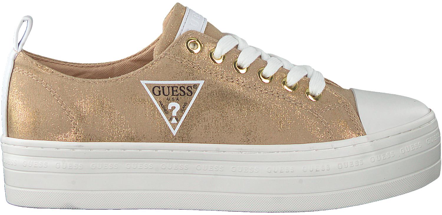 Guess Canvas Gouden Lage Sneakers Brigs in het Metallic - Lyst