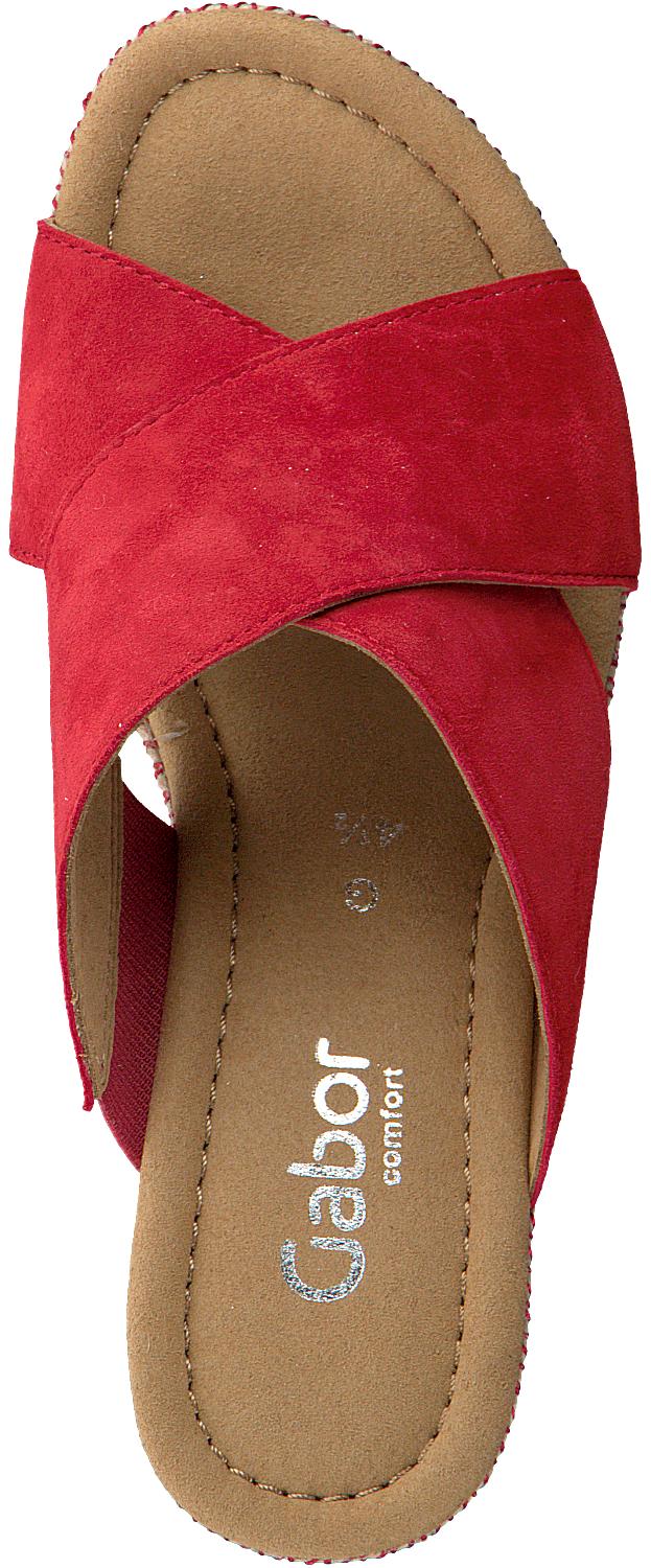 Gabor dames slippers rood Direct leverbaar uit de webshop van  www.vanschijndelschoenen.nl/