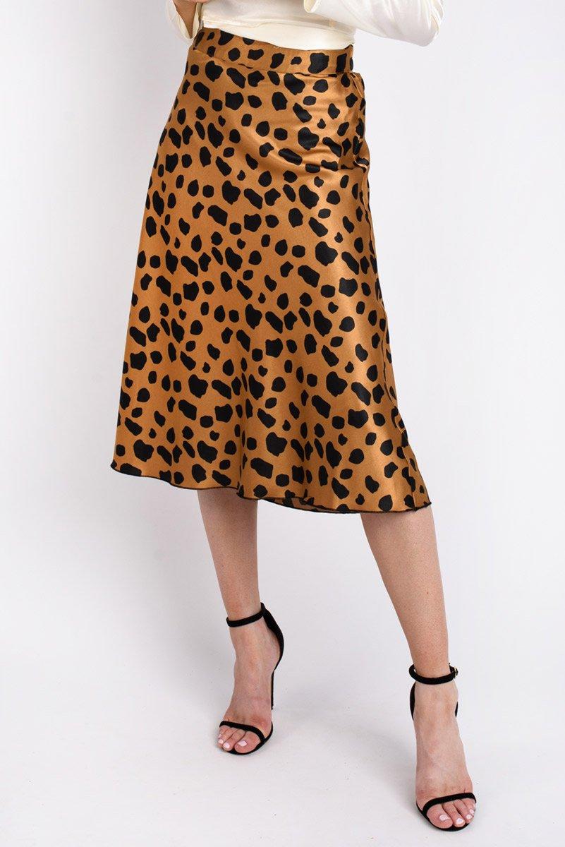 leopard slip skirt