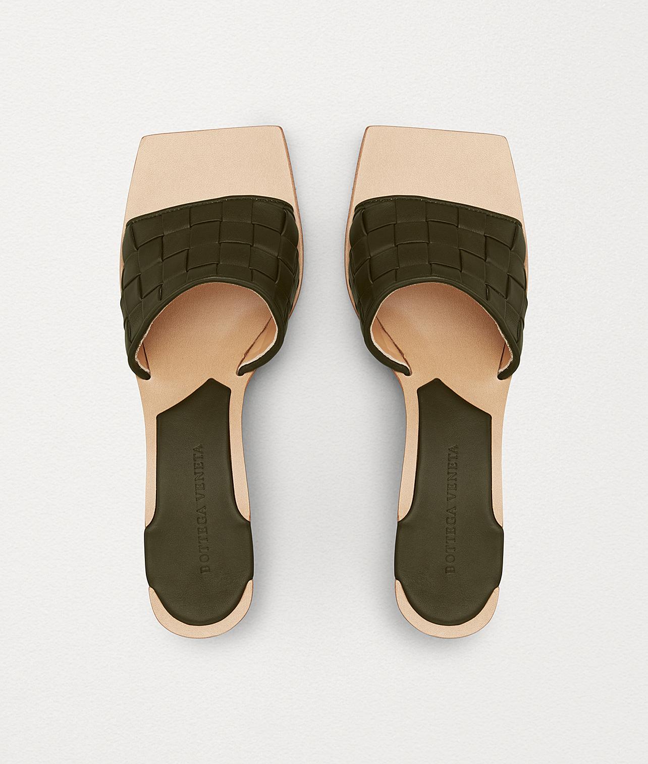 Bottega Veneta Leather Sandals in Green - Lyst
