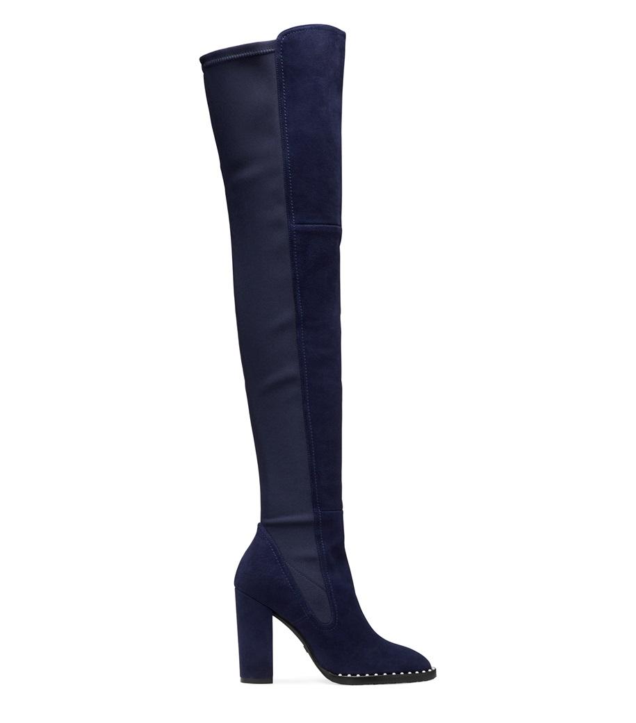 stuart weitzman livia suede block heel tall boots