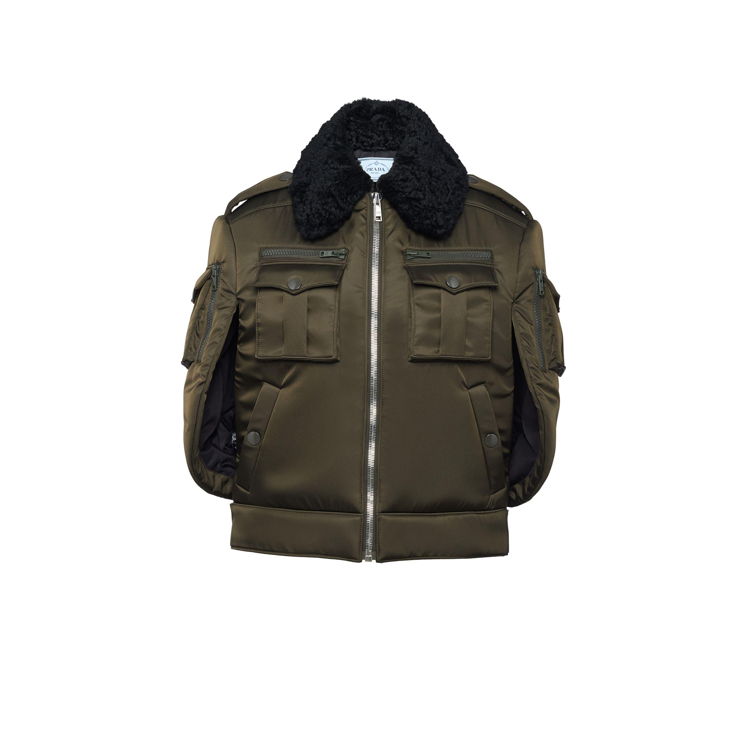 prada nylon bomber jacket