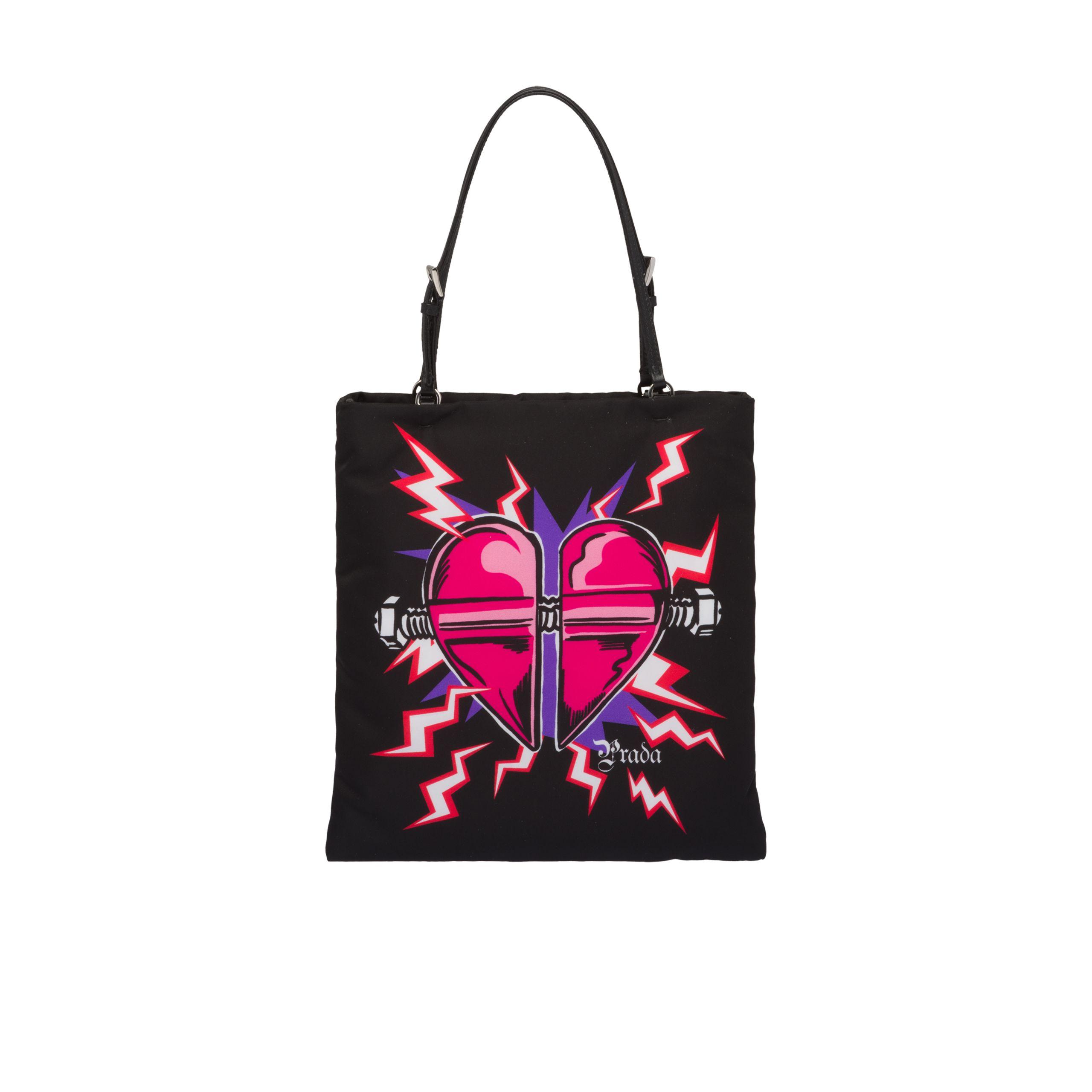 Prada Synthetic Heart Print Nylon Handbag Lyst