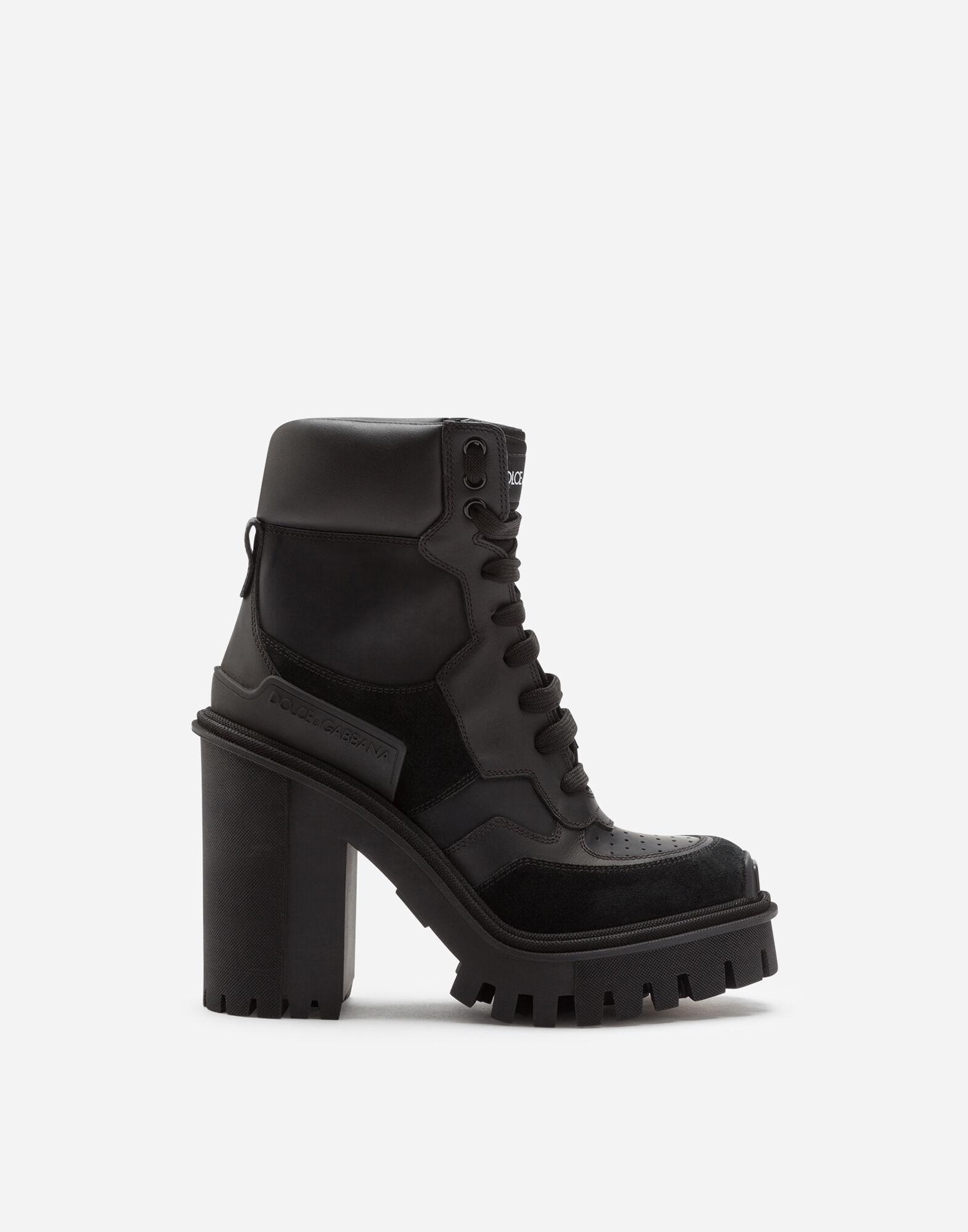 Dolce & Gabbana Cashmere Mixed-material Trekking Boots in Black - Lyst