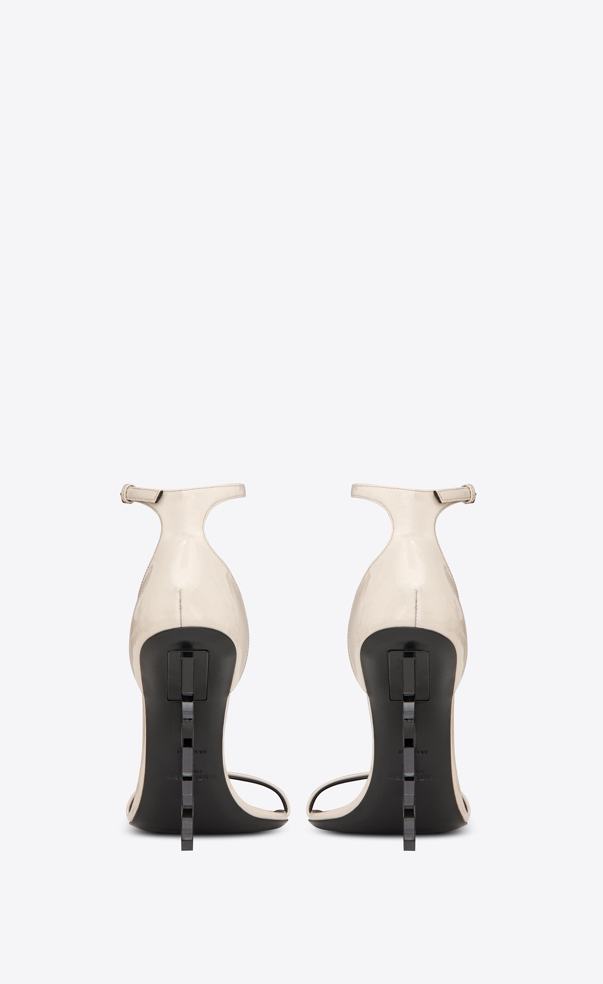 opyum sandals in patent leather with a black heel