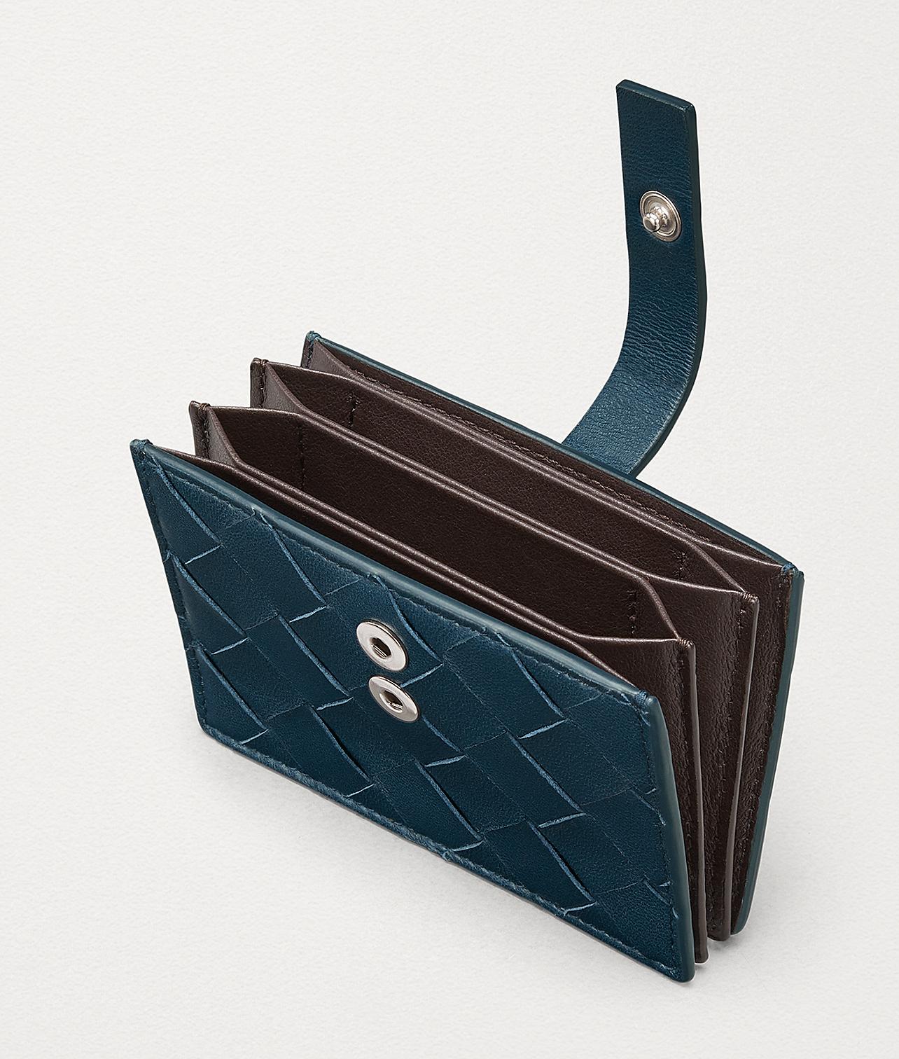 Bottega Leather Card Case in Blue Lyst
