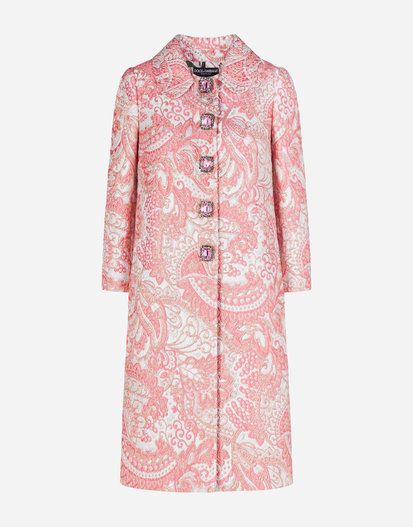 Dolce & Gabbana Metallic Silk-blend Jacquard Coat in Pink - Lyst