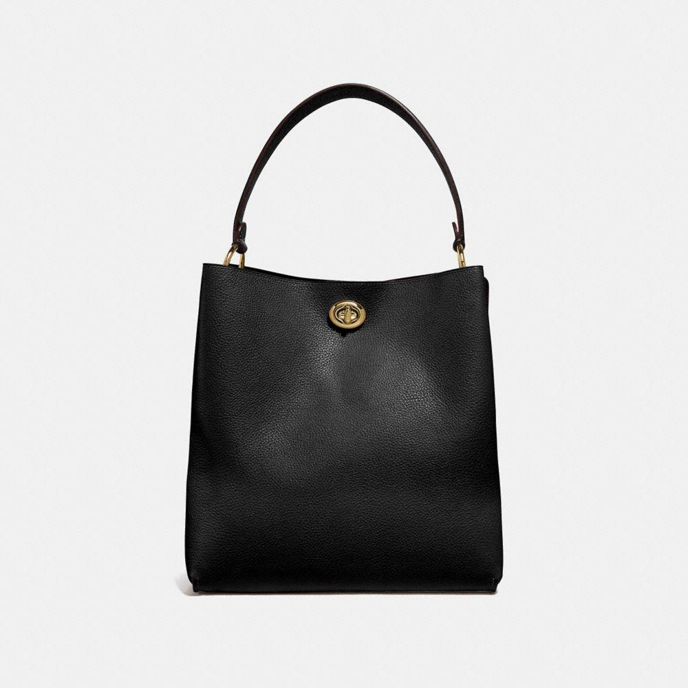 COACH Charlie Pebbled Leather Bucket Bag in Black/Gold (Black) - Lyst