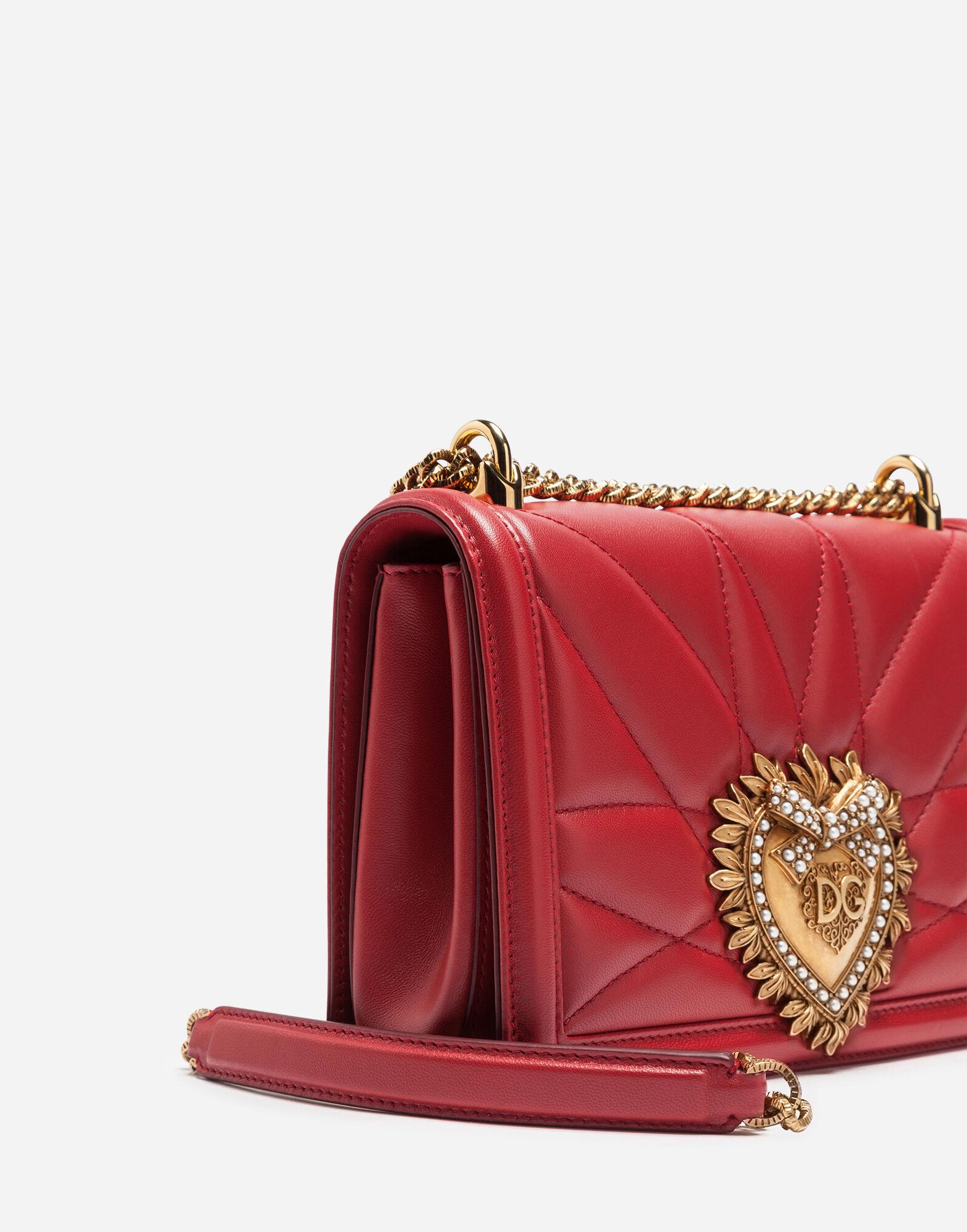 Dolce & Gabbana Devotion Quilted-leather Cross-body Bag in Poppy Red ...