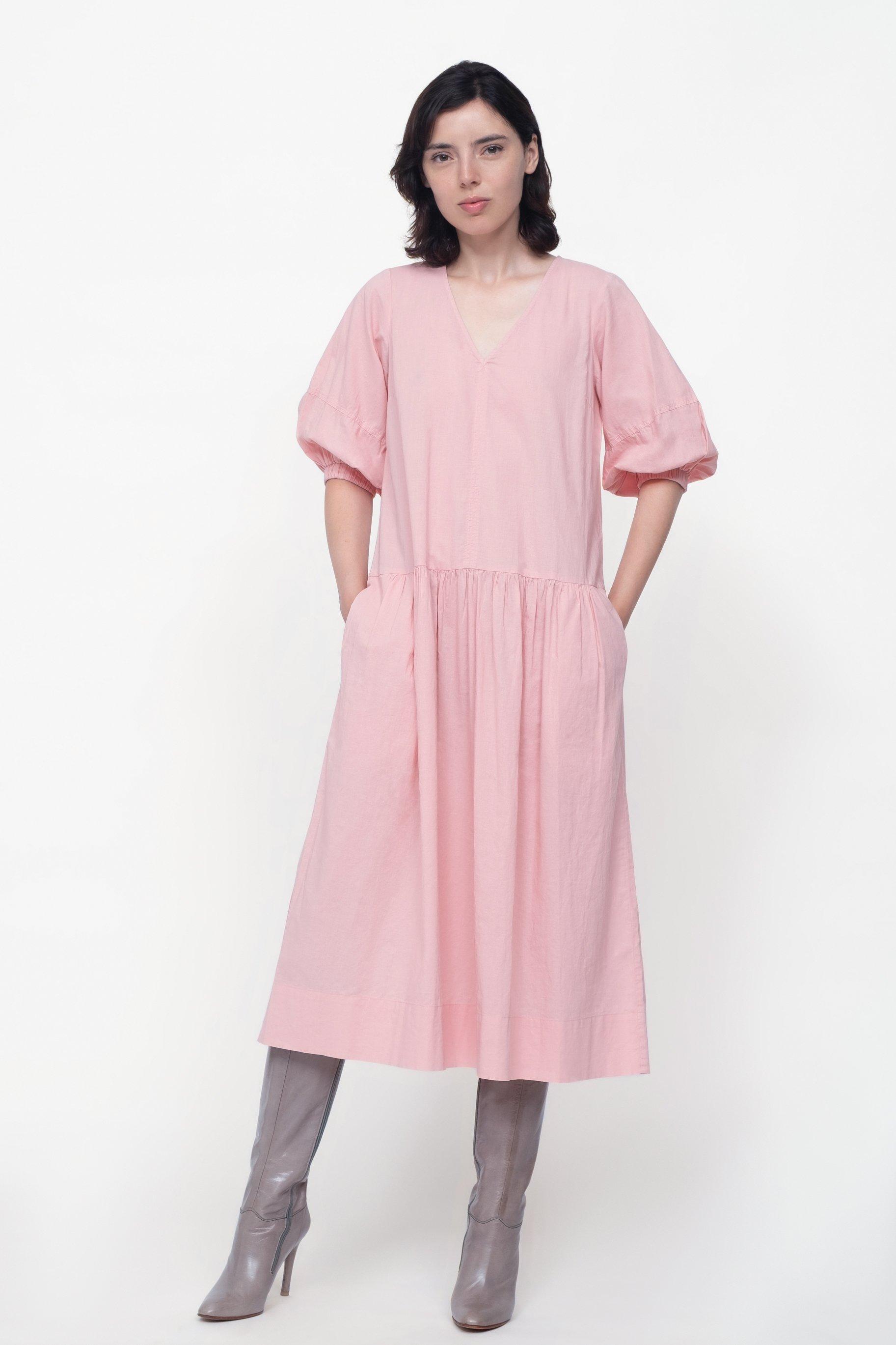 Sea Cotton Rumi Midi Dress in Pink - Lyst