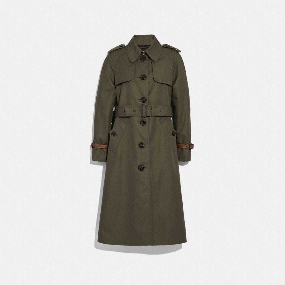 COACH Cotton Trench Coat in Military (Green) Lyst