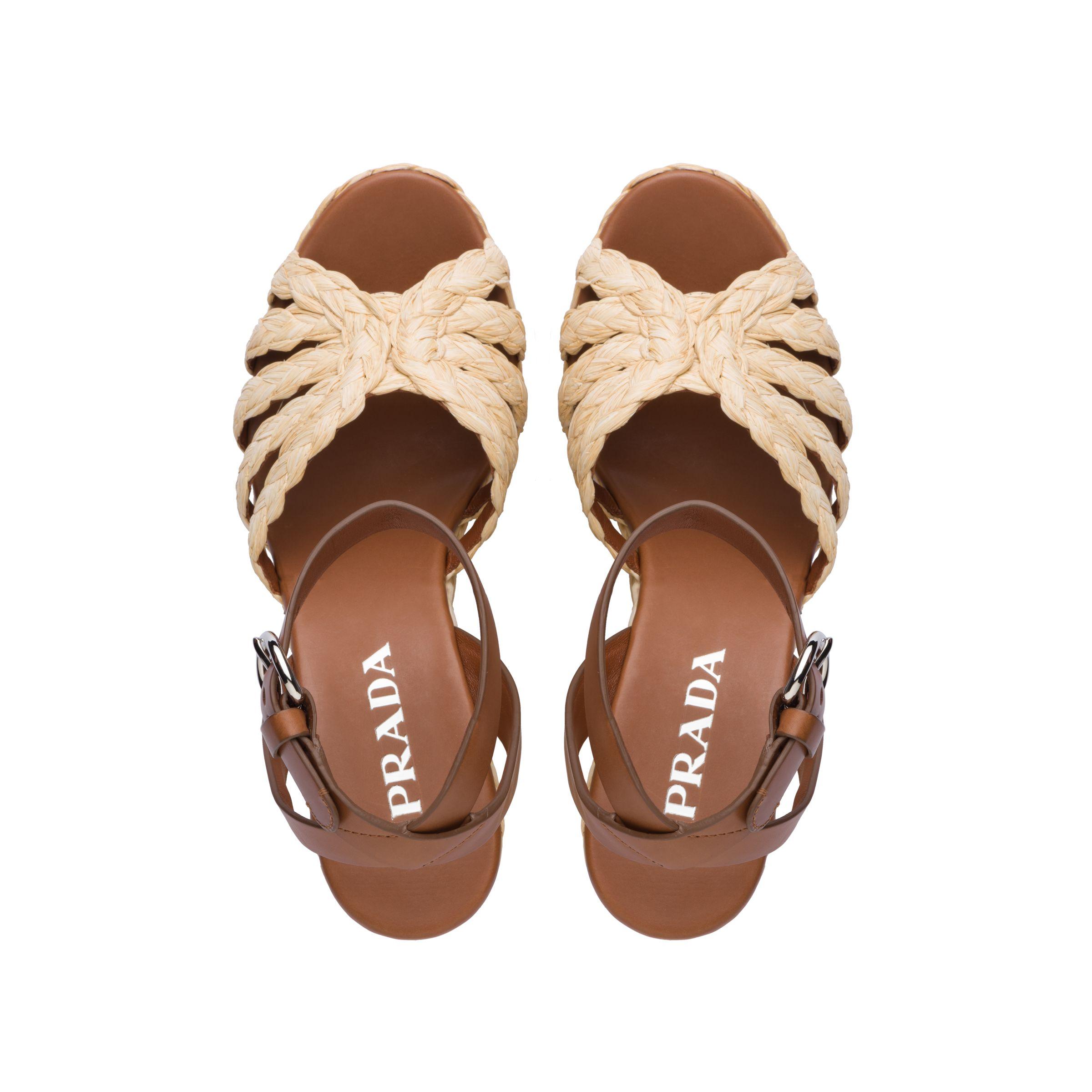 prada raffia sandals
