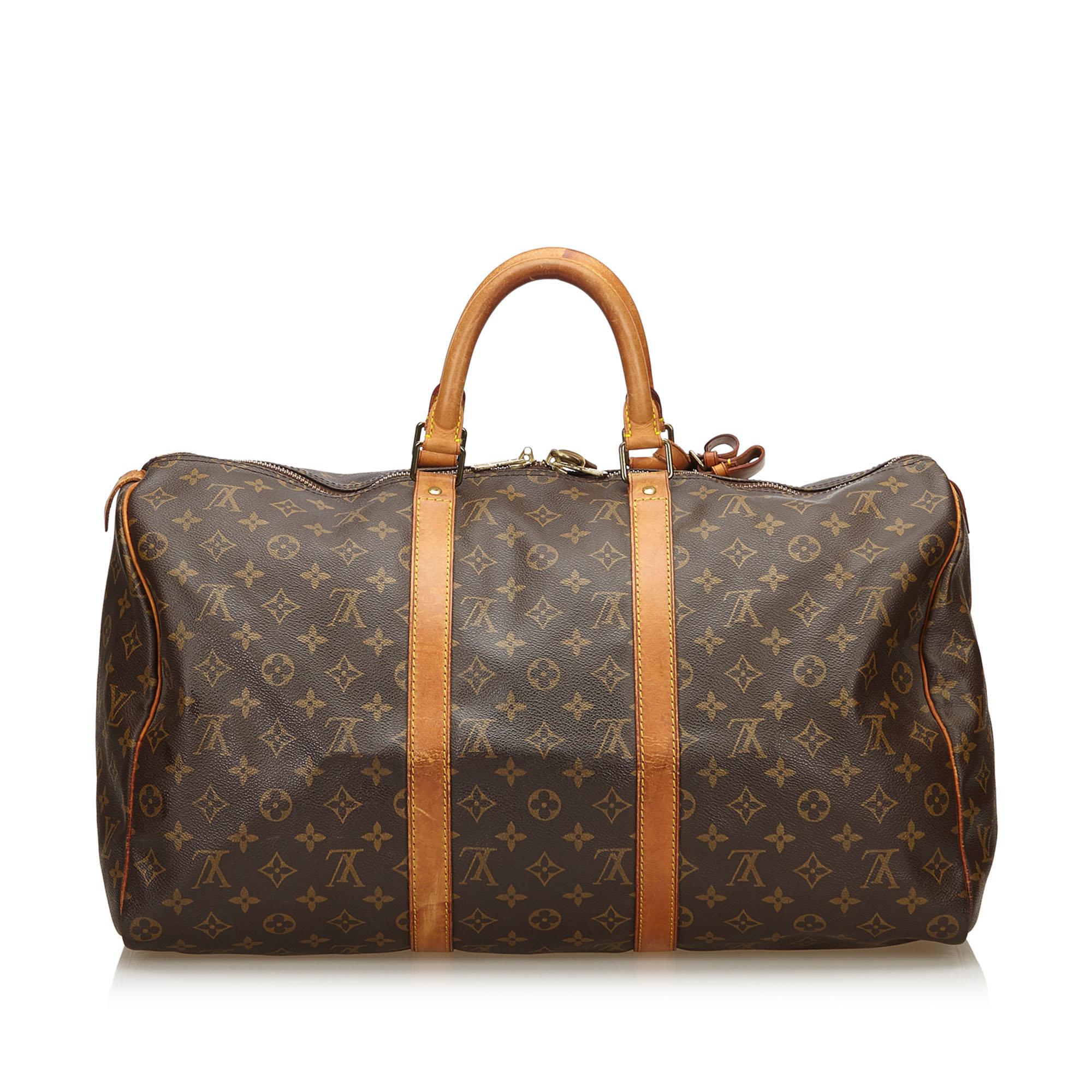 Louis Vuitton Monogram Canvas Keepall 60 Bag in Brown - Lyst