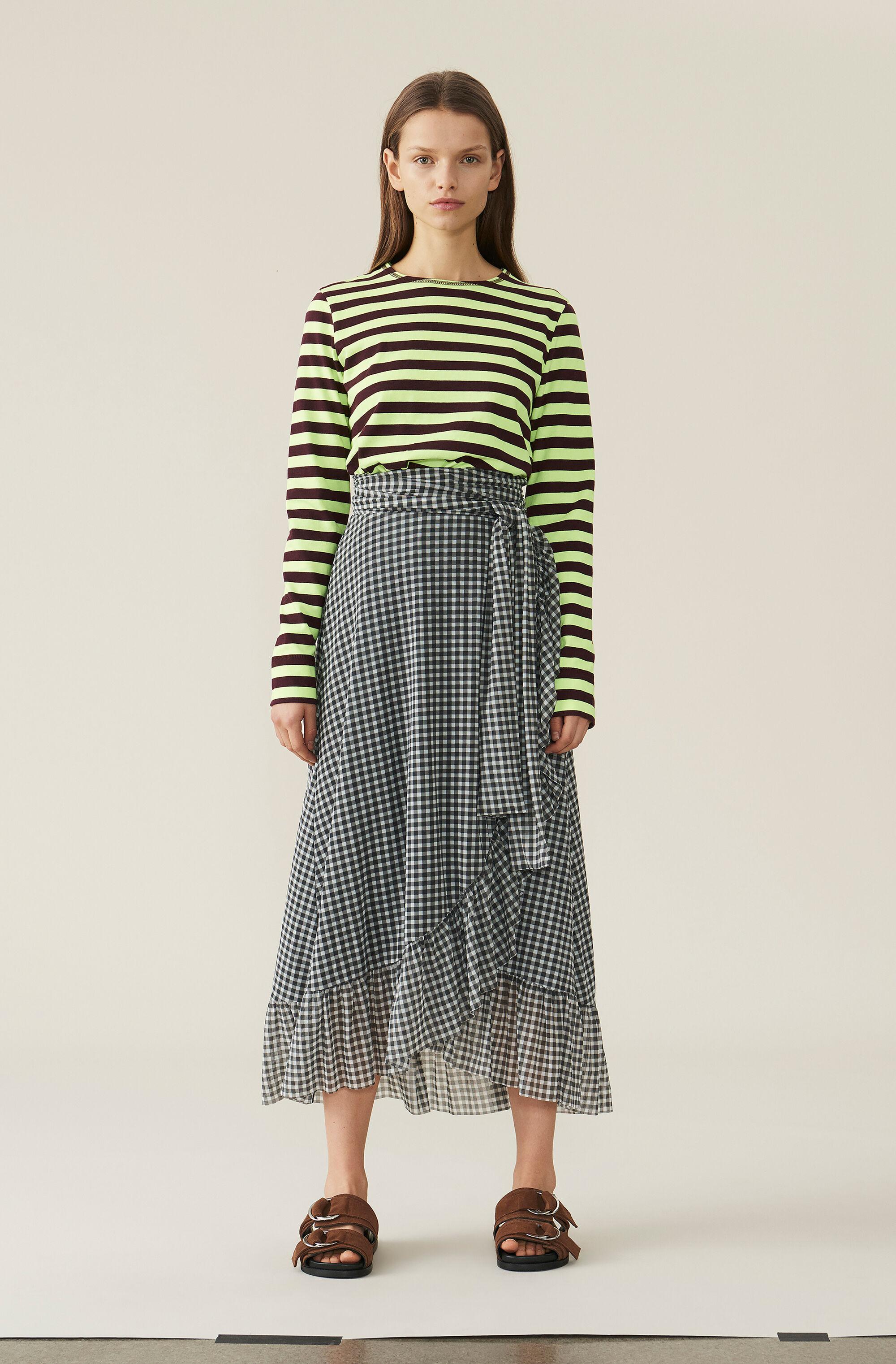 ganni striped cotton jersey pullover