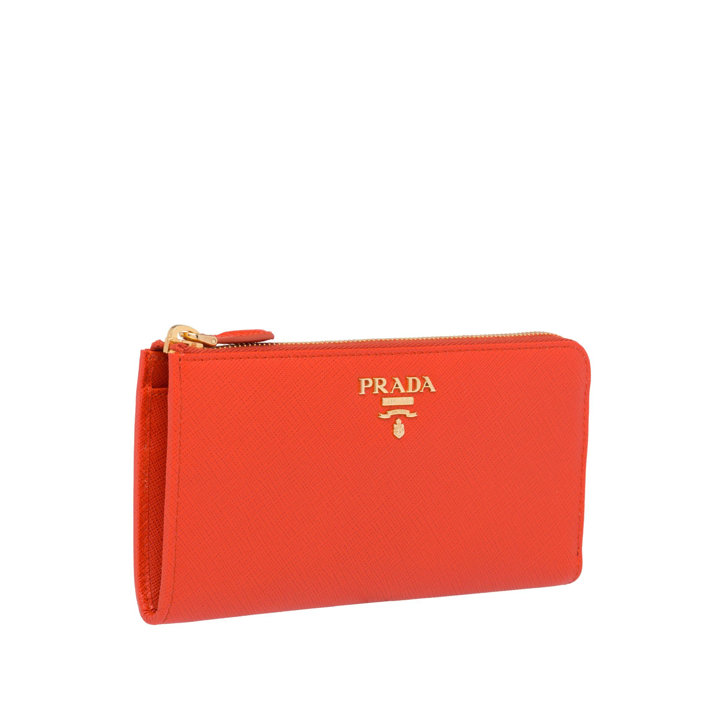 Prada Large Saffiano Leather Wallet in Red Lyst