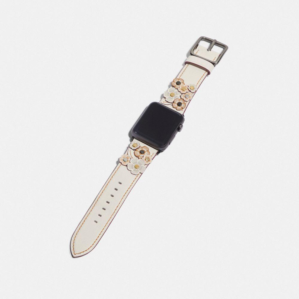 COACH Leather Apple Watch® Strap With Tea Rose Applique Lyst