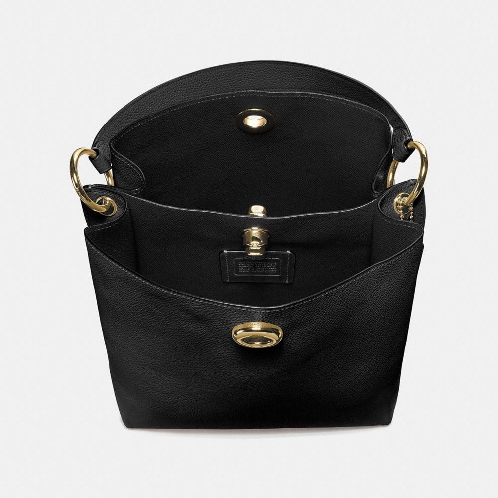 COACH Charlie Pebbled Leather Bucket Bag in Black/Gold (Black) - Lyst