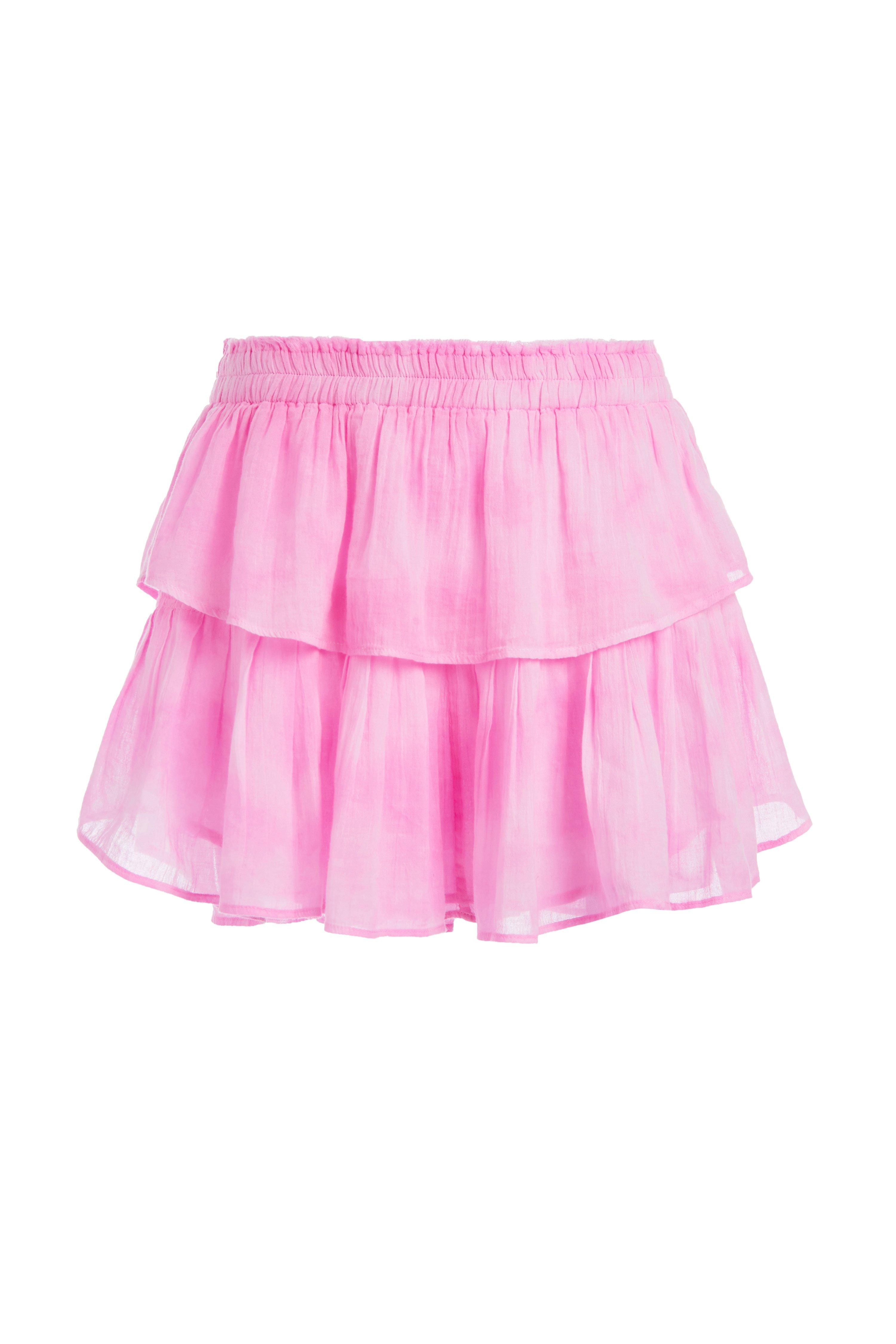 LoveShackFancy Ruffle Mini Skirt in Pink - Lyst