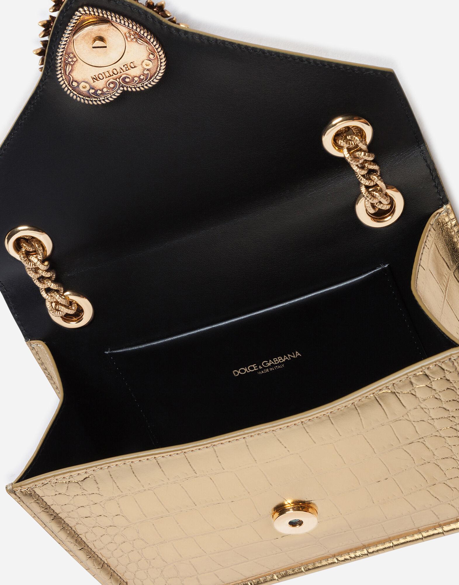 Dolce & Gabbana Leather Medium Devotion Bag in Gold (Metallic) - Lyst