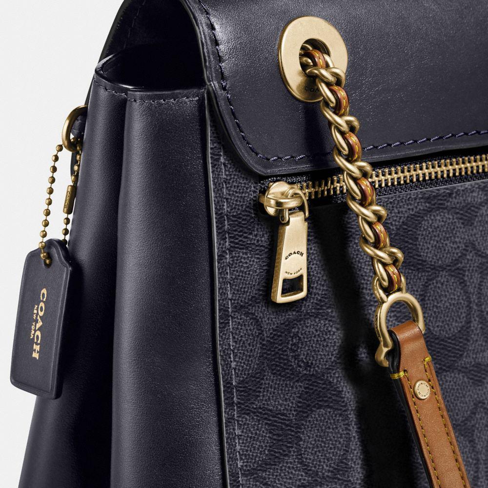 COACH Canvas Parker Convertible Backpack in Charcoal/Midnight Navy/Gold