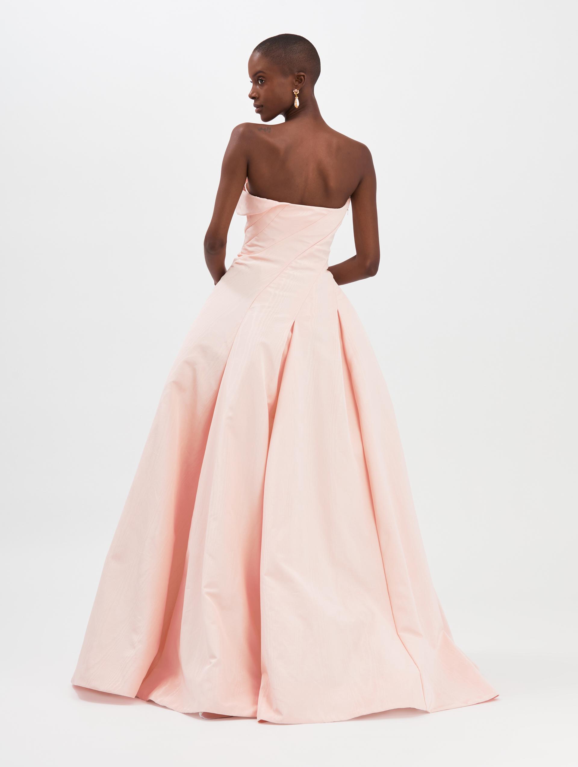 Oscar De La Renta Moire Faille Gown In Blush Pink Lyst