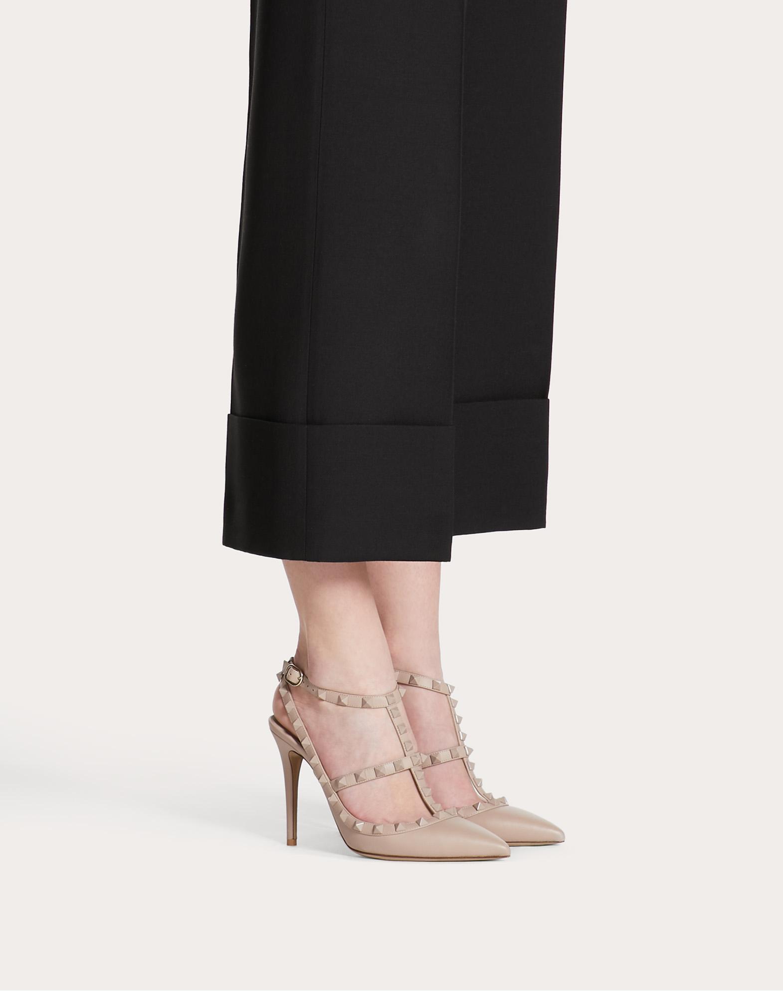 rockstud ankle strap pump with tonal studs 100 mm