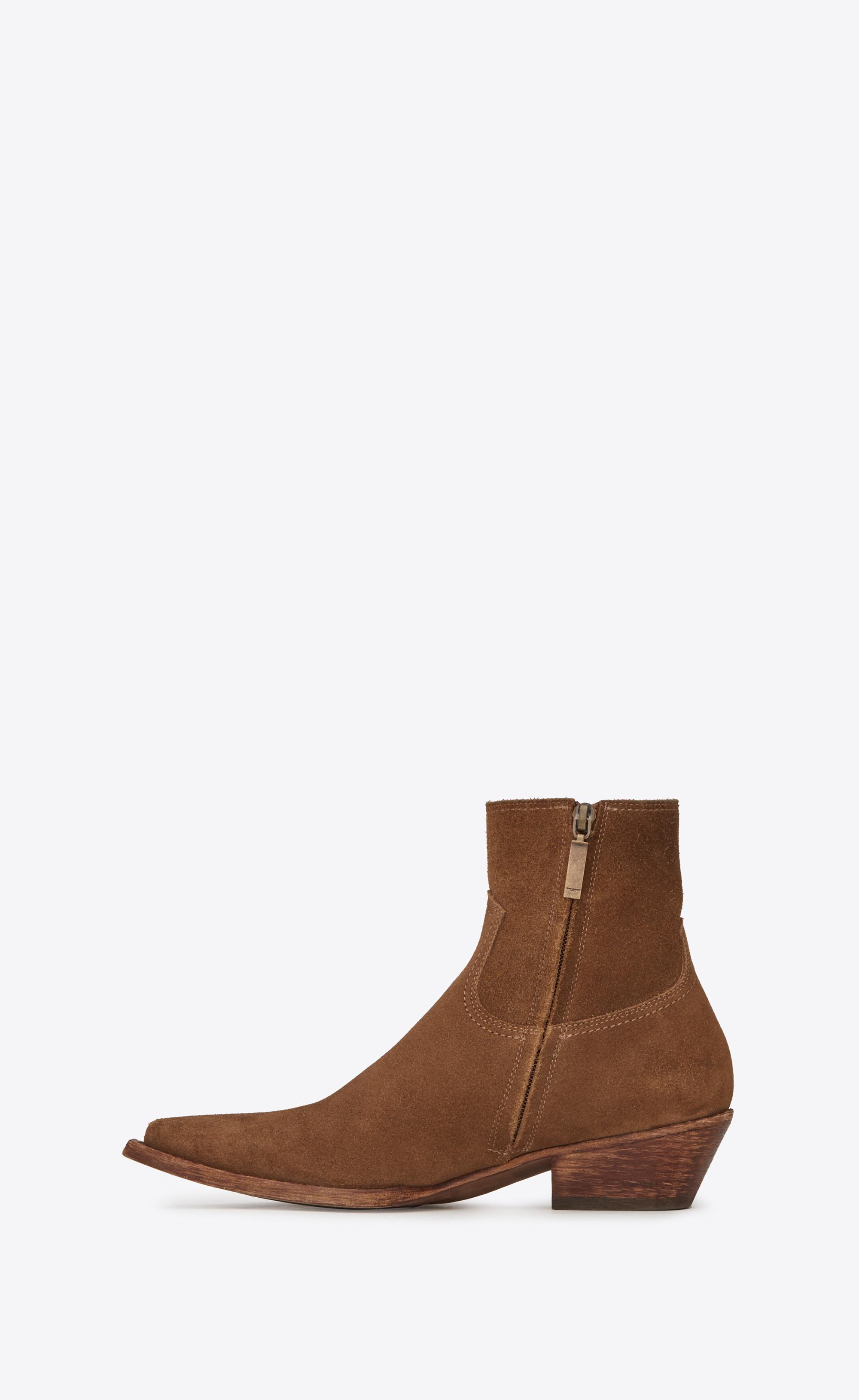 Saint Laurent Leather Lukas 40 Boots in Brown - Lyst