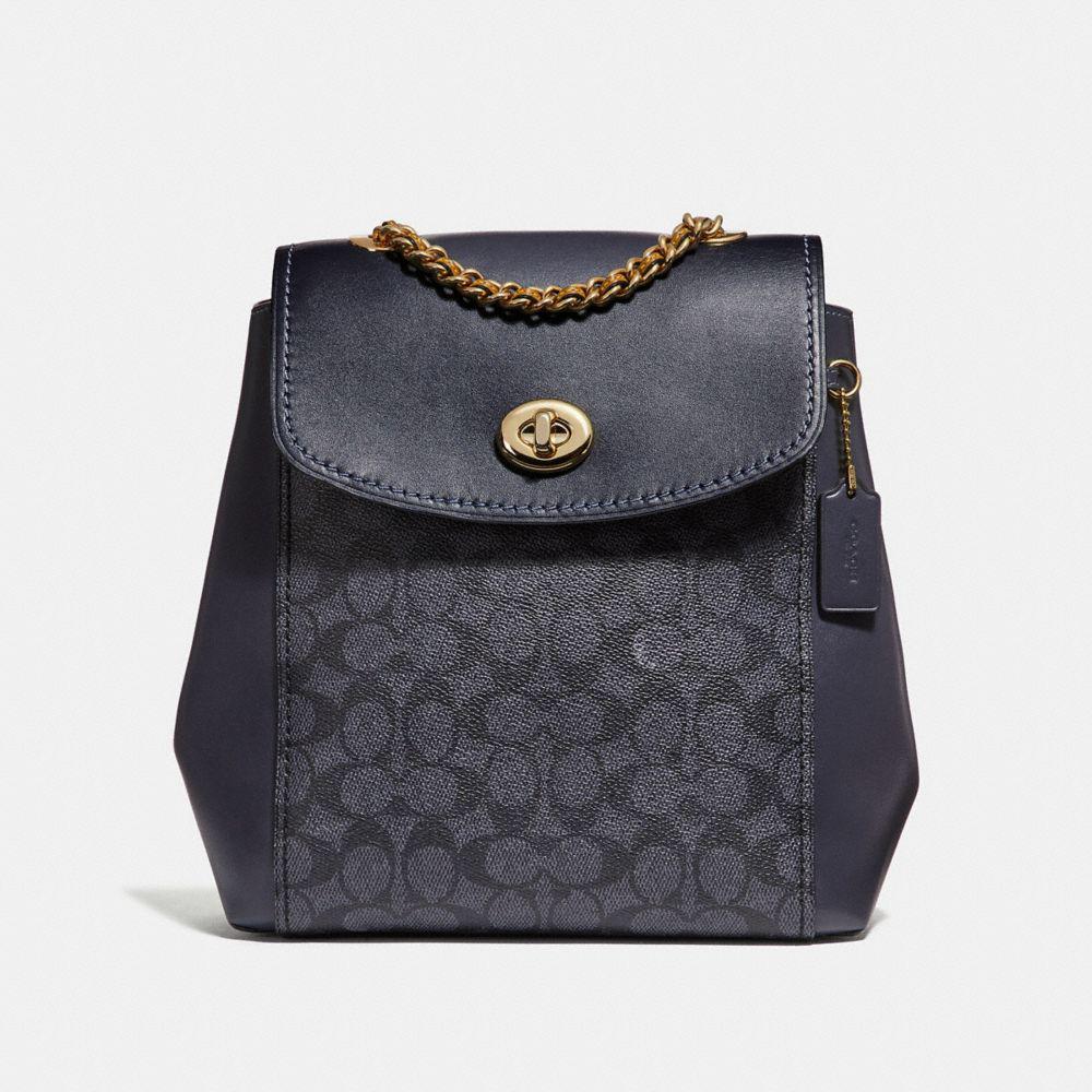 COACH Canvas Parker Convertible Backpack in Charcoal/Midnight Navy/Gold