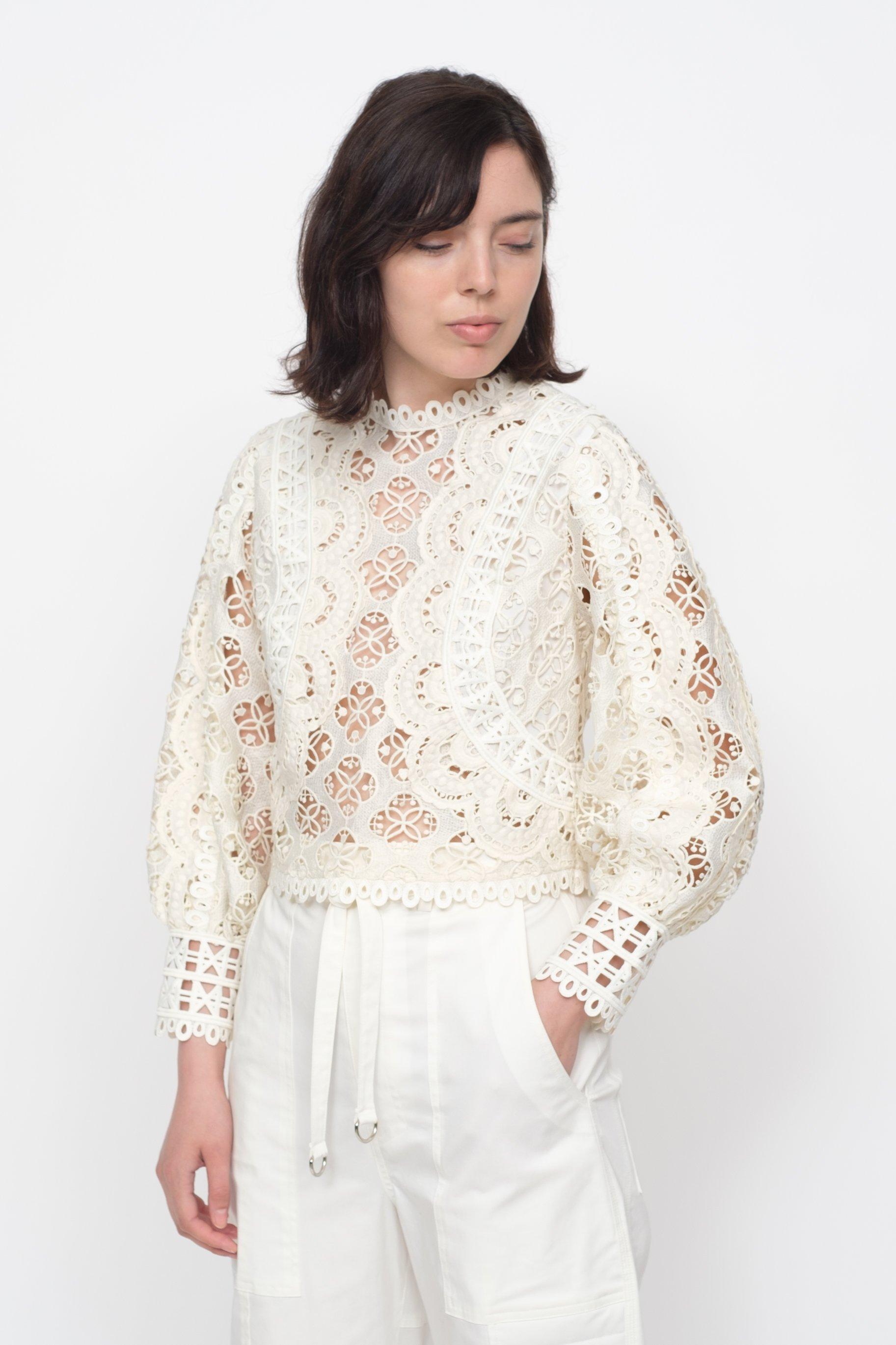 Sea Lace Rosalie Blouse in Cream (Natural) - Lyst