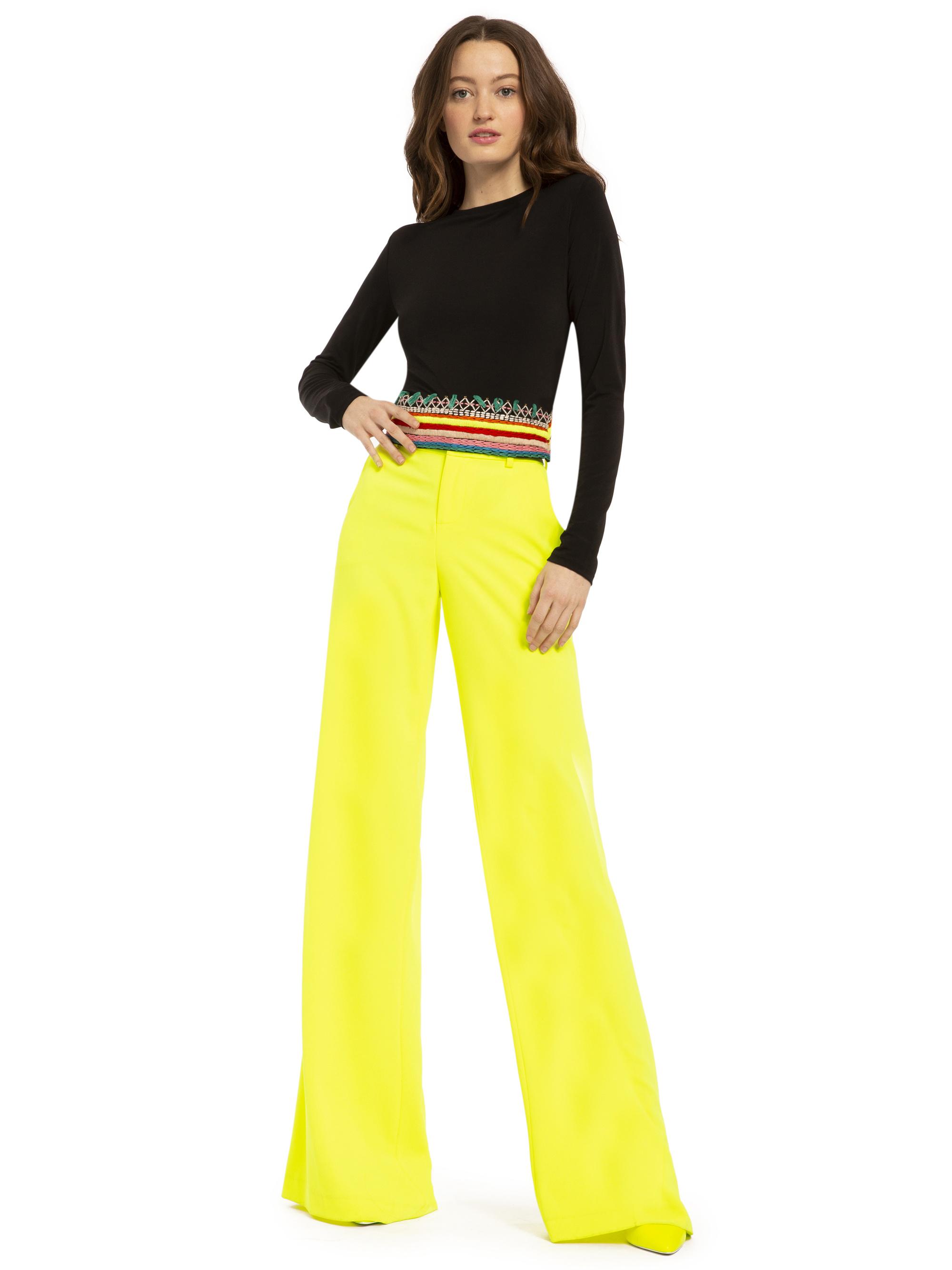 alice and olivia yellow pants
