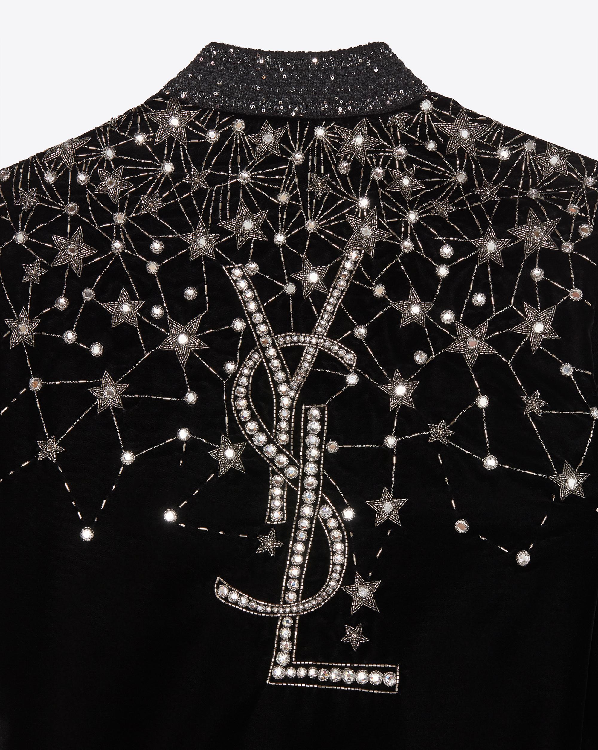 Saint Laurent Synthetic Ysl Varsity Jacket in Black Lyst
