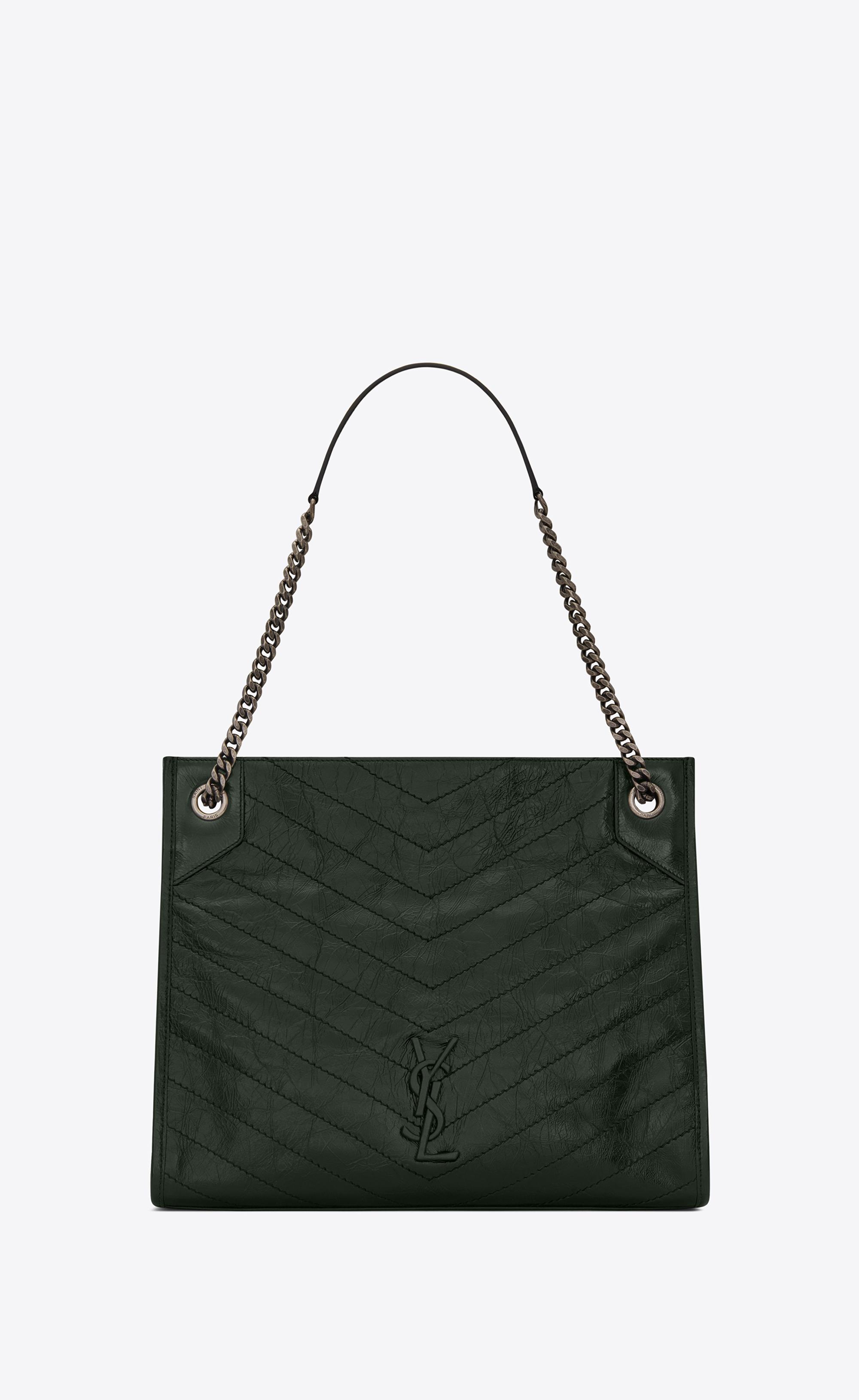 Saint Laurent Leather Niki Medium Shopping Bag in Dark Green (Green) Lyst